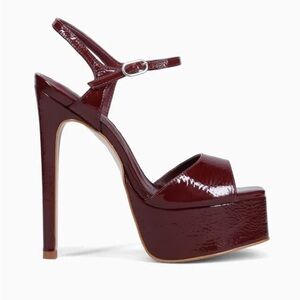 Elegant Burgundy Platform Heels